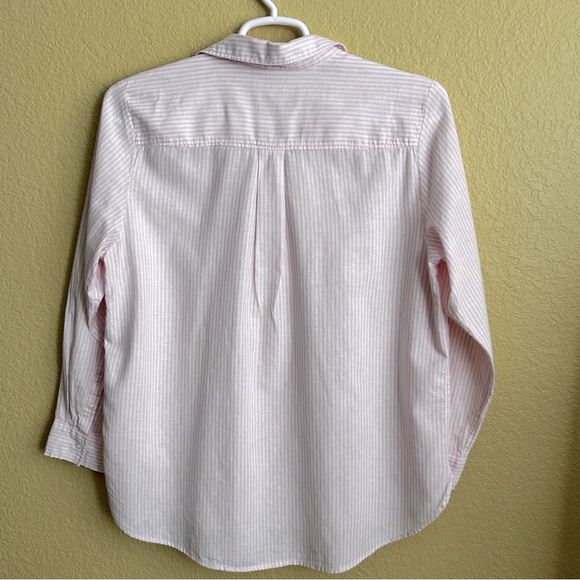 H&M Linen/Cotton Striped Long Sleeve Button Down Shirt - Picture 2 of 7